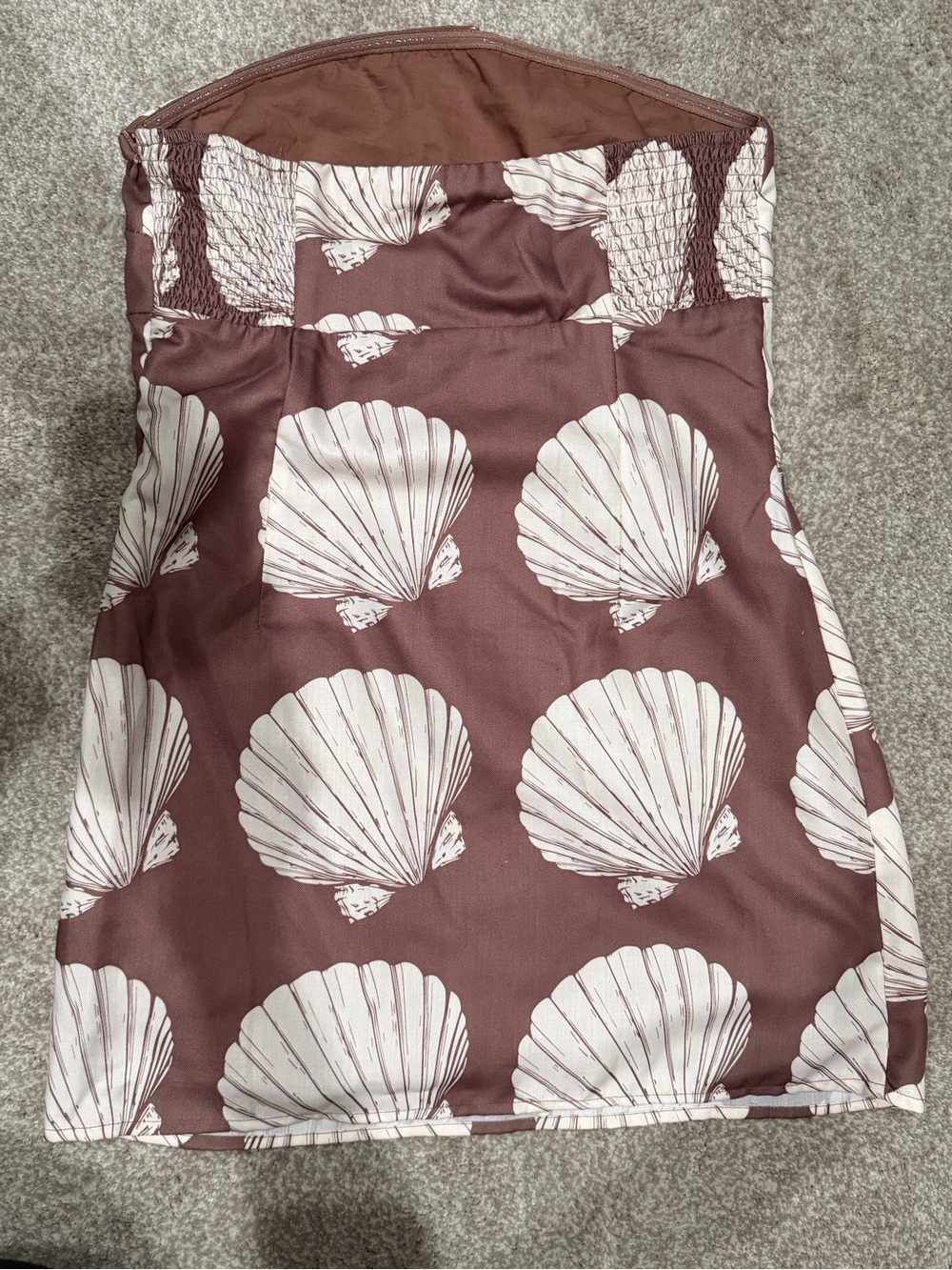 Strapless Shell-Print Mini Dress in Dusty Rose - Picture 3 of 6